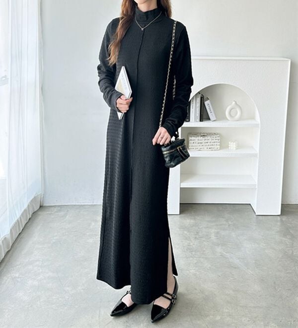 GeeRA（ジーラ）の「全骨格対応！ネックジャガードワンピ―ス（カットソーワンピース）」｜詳細画像