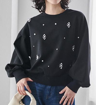 RANAN（ラナン）の「ビジュー使いボリューム袖プルオーバー（カットソー）」