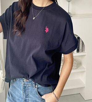 GeeRA（ジーラ）の「【新色追加】【ＵＳ．ＰＯＬＯ．ＡＳＳＮ】綿100％フレンチスリーブＴシャツ（Tシャツ）」｜ネイビー