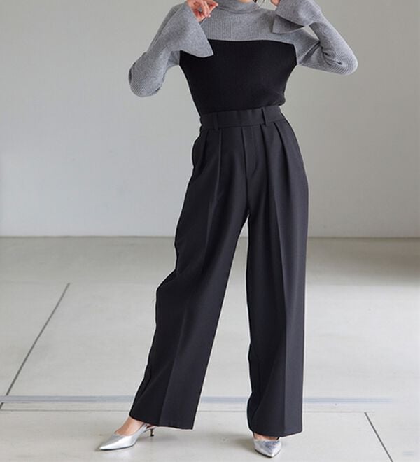 RANAN（ラナン）の「＜ムースタッチ＞洗える！バイカラータートルリブニット（ニット・セーター）」｜詳細画像