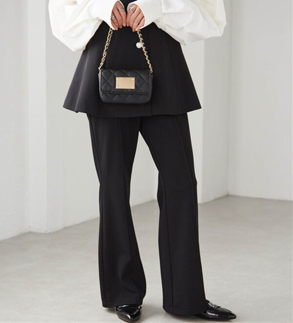 RANAN（ラナン）の「美脚見えツイルフレアーパンツ（フルレングスパンツ）」｜詳細画像