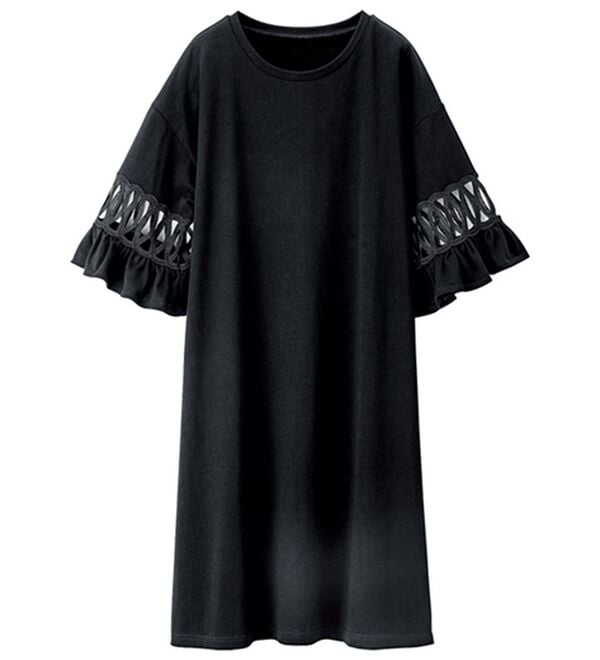 RANAN（ラナン）の「袖レース切替チュニックワンピース（チュニックワンピース）」｜詳細画像