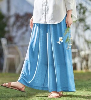 Viola e Viola（ヴィオラ エ ヴィオラ）の「【接触冷感】裏地ひんやりパンツ＜選べる２丈＞（ワイドパンツ・ガウチョ）」｜詳細画像