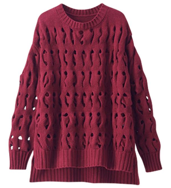 BELLUNA（ベルーナ）の「重ね着を楽しむ透かし編ニットセーター（ニット・セーター）」｜詳細画像