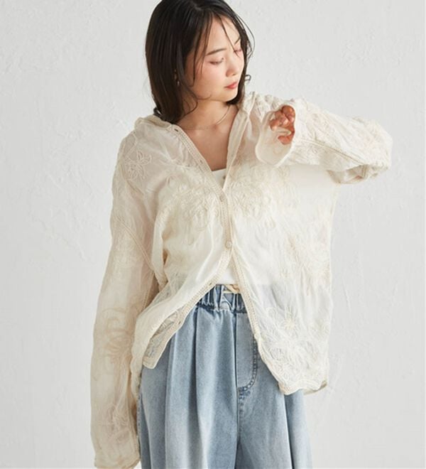 RANAN（ラナン）の「コード刺繍フードシャツ（シャツ）」｜詳細画像