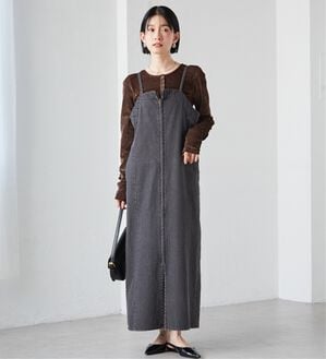 RANAN（ラナン）の「フロントジップデニムジャンスカ（その他ワンピース）」｜グレー