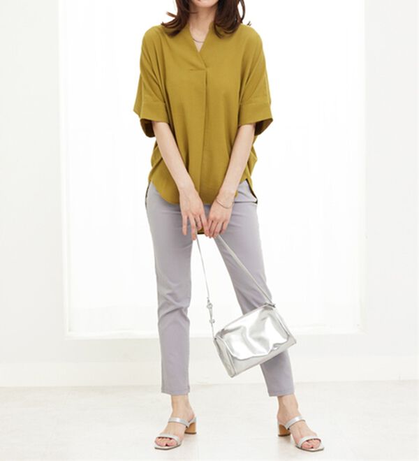 BELLUNA（ベルーナ）の「美脚ストレッチ麻入りアンクルパンツ（クロップドパンツ）」｜詳細画像