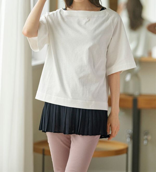 YU'NOW（ユナウ）の「【抗菌防臭】【吸水速乾】ブラ紐隠しの優秀プリーツワンピース（肌着・インナーウェア）」｜詳細画像