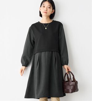 Viola e Viola（ヴィオラ エ ヴィオラ）の「時短コーデ楽ちんドッキングワンピース（ドッキングワンピース）」｜ブラックブラック