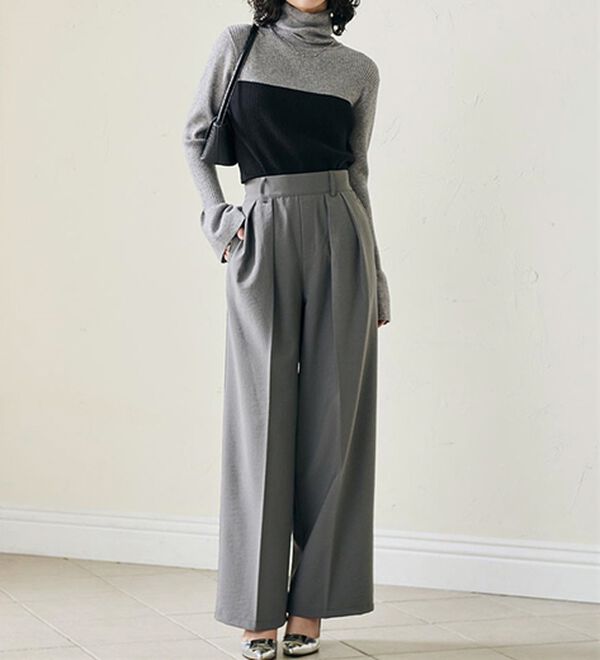 RANAN（ラナン）の「＜ムースタッチ＞洗える！バイカラータートルリブニット（ニット・セーター）」｜詳細画像