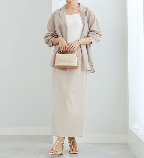 GeeRA（ジーラ）の「【着回し力◎】楽ちんすっきり見え！リブロングスカート（ロングスカート）」｜詳細画像