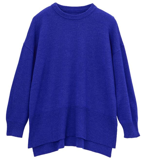 RANAN（ラナン）の「ワイドリブ使いカラーニットチュニック（ニット・セーター）」｜詳細画像