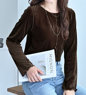alotta（アロッタ）の「フロッキーベロアTシャツ（カットソー）」｜詳細画像