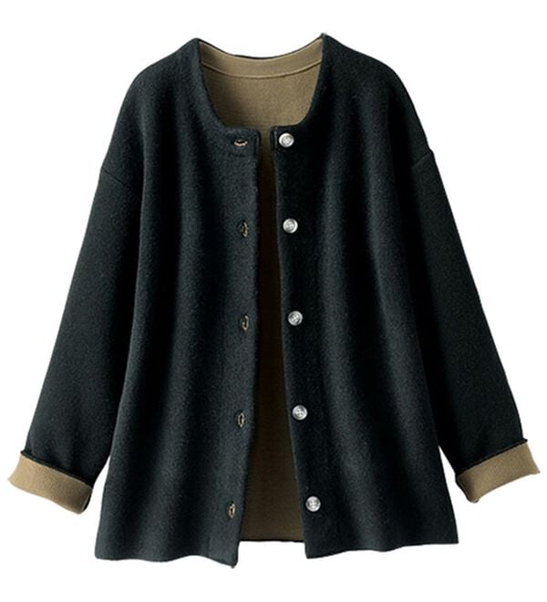 BELLUNA（ベルーナ）の「配色デザイン　ニットジャケット（その他ジャケット）」｜詳細画像