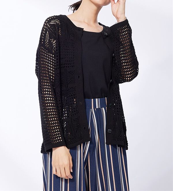 BELLUNA（ベルーナ）の「透かし編ニットカーディガン（ニットカーディガン）」｜詳細画像