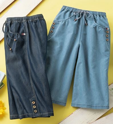 ルフラン（ルフラン）の「【２本組】ひざ下丈リラックスデニム（その他パンツ）」