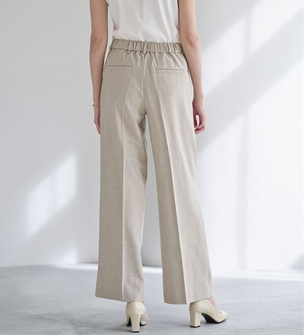 BELLUNA（ベルーナ）の「リネンタッチ美脚タックワイドパンツ（フルレングスパンツ）」｜詳細画像