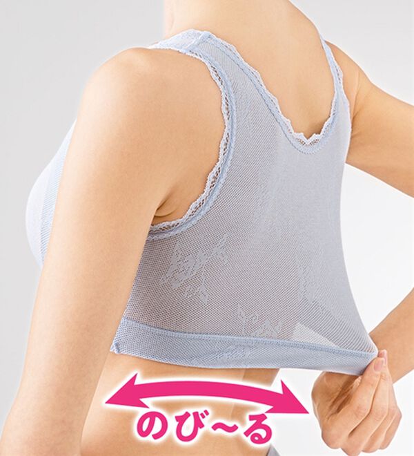 「【２色組】綿入りメッシュの涼やかブラ（ブラジャー）」｜詳細画像