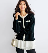 BELLUNA（ベルーナ）の「配色カーデチュニックアンサンブル（アンサンブル）」