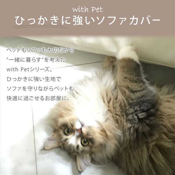 iellio（イエリオ）の「はっ水ひっかかりにくいソファカバー＜ｗｉｔｈＰｅｔ＞＜キズ汚れの目隠し・撥水・のびのび・ソファーカバー＞（ソファーカバー）」｜詳細画像