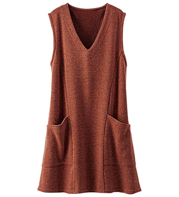 BELLUNA（ベルーナ）の「杢調素材ポケットデザインジャンパードレス（ジャンパースカート）」｜詳細画像