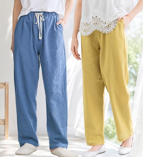 LAVIENNE（ラヴィエンヌ）の「【汗ばむ季節にも】サラッと毎日らくちんパンツ（フルレングスパンツ）」｜詳細画像
