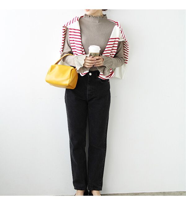 GeeRA（ジーラ）の「プリーツ付ハイネックリブニットトップス（ニット・セーター）」｜詳細画像