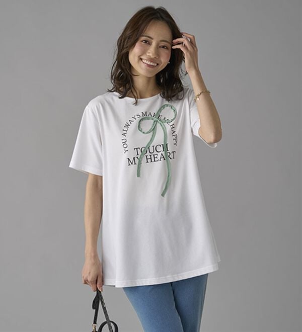 BELLUNA（ベルーナ）の「一枚で着映えるデコラＴ（Tシャツ）」｜詳細画像