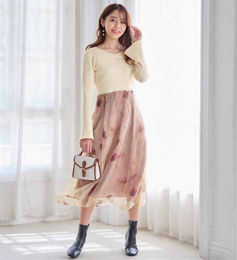 値下げ♡GRL ウエストリボントレンチスカート ライトベージュ ロング丈 新品