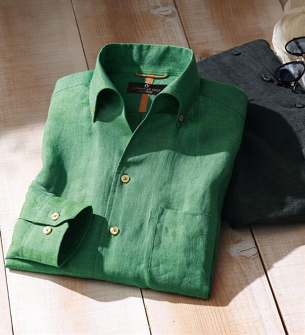 「＜コムルヴァン・オム＞大人のフレンチリネン１００％シャツ（メンズシャツ）」｜詳細画像