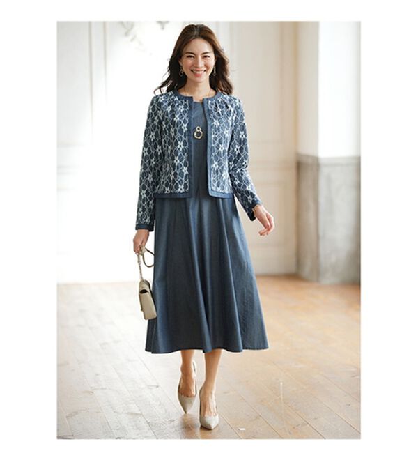 デニム調素材ワンピースアンサンブル - ベルーナ【公式】 