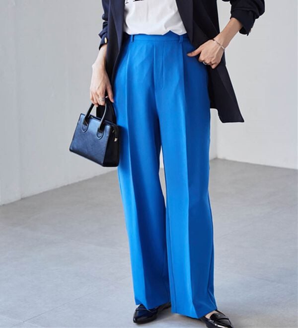 RANAN（ラナン）の「【選べる２丈】機能付！美脚シルエットセンタープレスワイドパンツ（フルレングスパンツ）」｜詳細画像