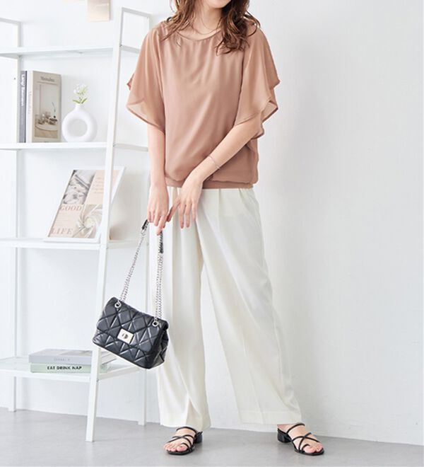 alotta（アロッタ）の「【接触冷感】カットソー裏地付ドルマンブラウス（ブラウス）」｜詳細画像