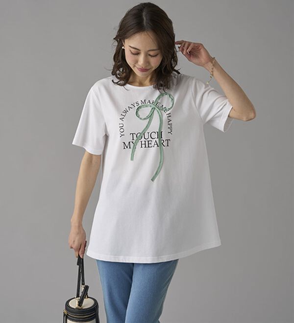 BELLUNA（ベルーナ）の「一枚で着映えるデコラＴ（Tシャツ）」｜詳細画像