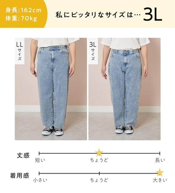 Viola e Viola（ヴィオラ エ ヴィオラ）の「隠しゴムで見た目すっきり！ストレッチ楽ちんデニム（フルレングスパンツ）」｜詳細画像