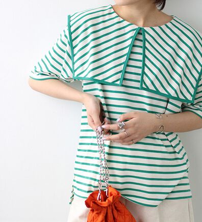 GeeRA（ジーラ）の「セーラーカラーボーダーカットソー（カットソー）」