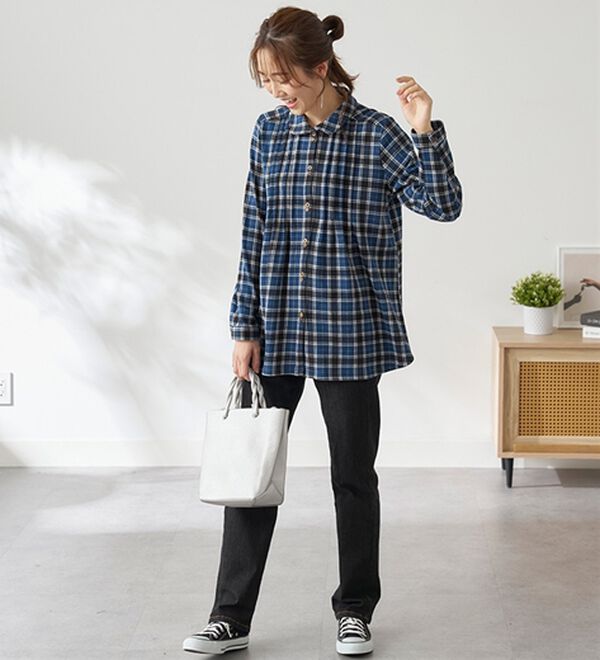 BELLUNA（ベルーナ）の「まるで着る毛布！静電防止付裏ファーブラウス（チュニック）」｜詳細画像