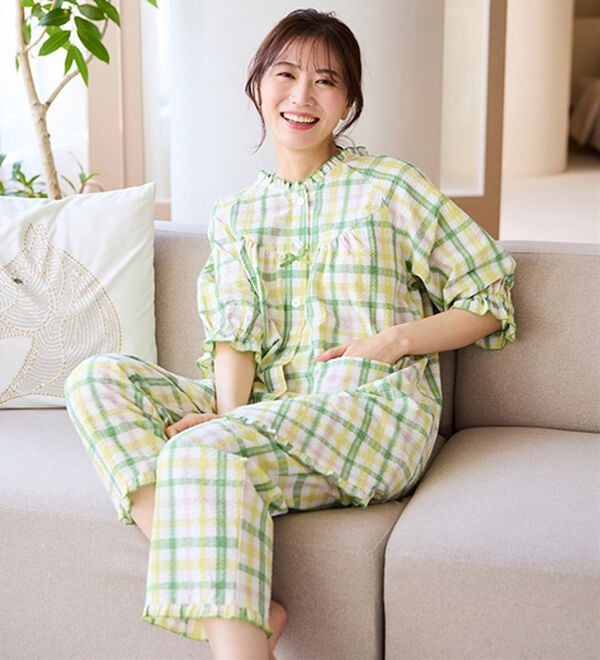 サラッと涼感、綿100％サッカーパジャマ - ベルーナ【公式】