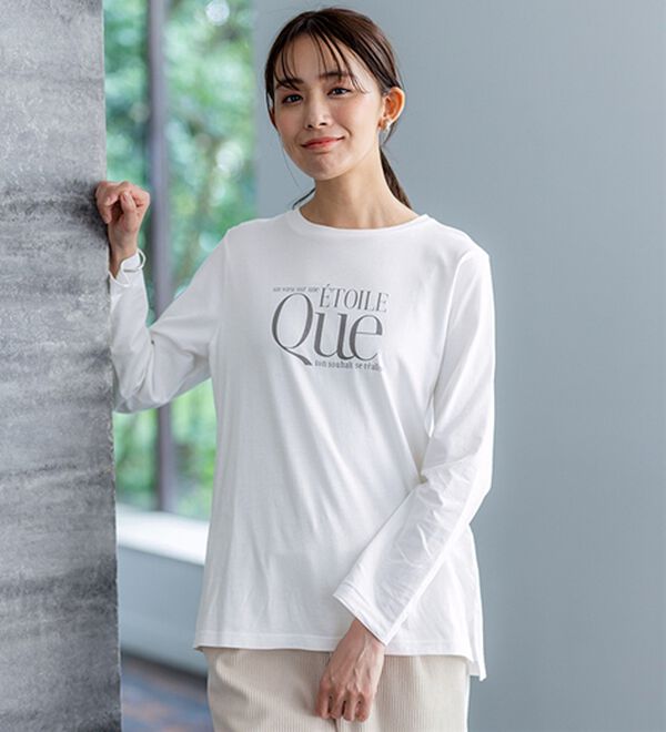 BELLUNA（ベルーナ）の「【着回しのミカタ！】綿100％大人顔サマ見えプリントロンT（カットソー）」｜詳細画像