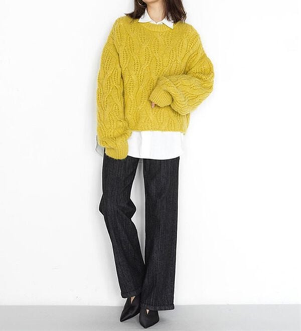 RANAN（ラナン）の「ビッグケーブル短丈ニット（ニット・セーター）」｜詳細画像