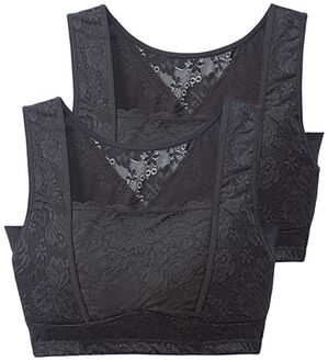 「【２枚組】グラマーさんの小柄メイクブラ同色２枚組（ノンワイヤーブラ）」｜ブラック