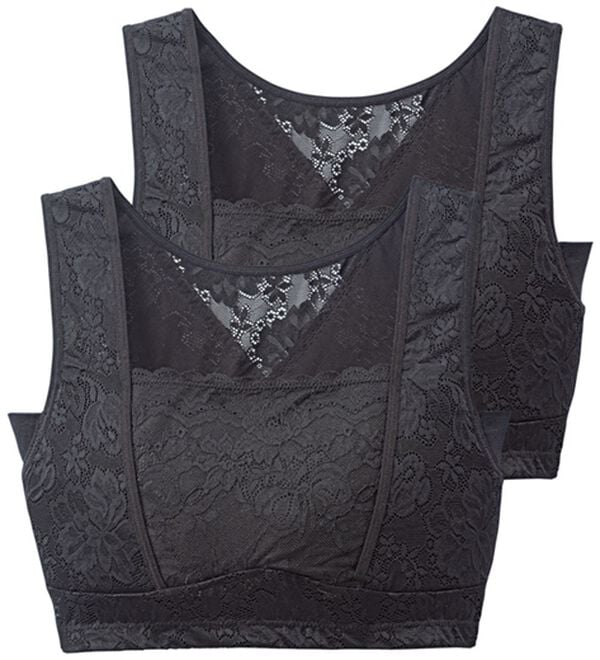 「【２枚組】グラマーさんの小柄メイクブラ同色２枚組（ノンワイヤーブラ）」｜ブラック