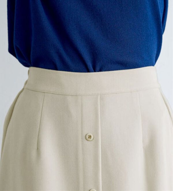 Pierrot（ピエロ）の「【選べる丈】フロントボタンヘムギャザースカート（ロングスカート）」｜詳細画像