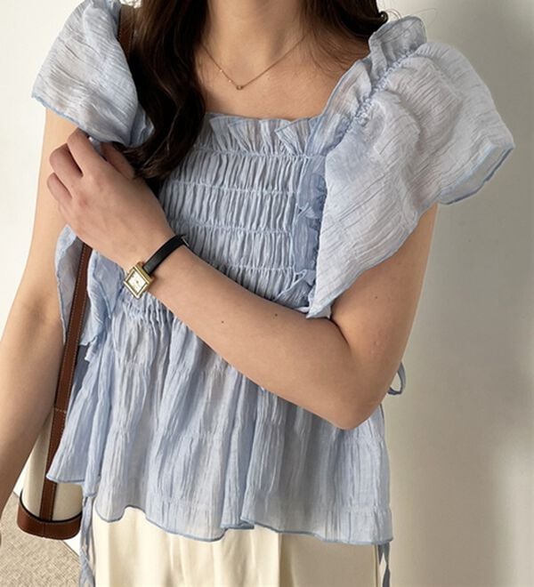 GeeRA（ジーラ）の「フリルシャーリングブラウス（ブラウス）」｜詳細画像