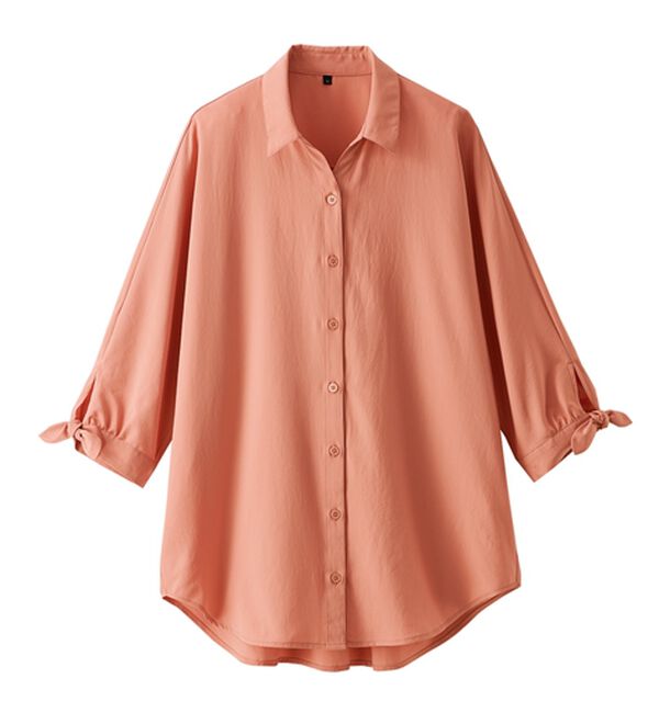 BELLUNA（ベルーナ）の「【吸水速乾】イージーケア！袖リボンシャツチュニック（チュニック）」｜詳細画像