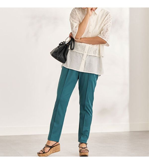 BELLUNA（ベルーナ）の「レース切替デザインシャツジャケット（シャツ）」｜詳細画像