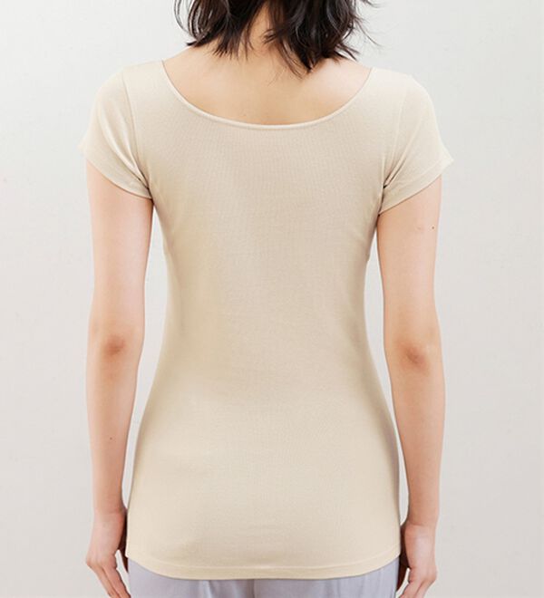 LAVIENNE（ラヴィエンヌ）の「【汗っかきさん必見！】涼感サラッと快適汗取り半袖インナー＜さらりラボ＞（肌着・インナーウェア）」｜詳細画像