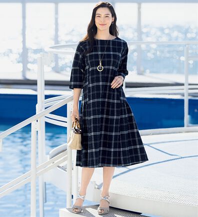 ルフラン（ルフラン）の「涼やか素材のゆったりワンピース（カットソーワンピース）」