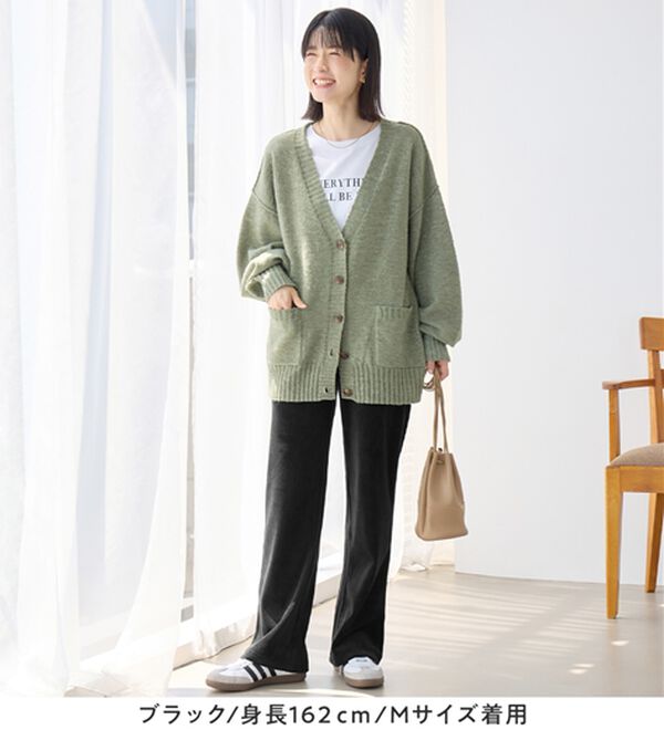 Viola e Viola（ヴィオラ エ ヴィオラ）の「毛布のような温かさ楽ぽか裏ファーフレアパンツ（フルレングスパンツ）」｜詳細画像