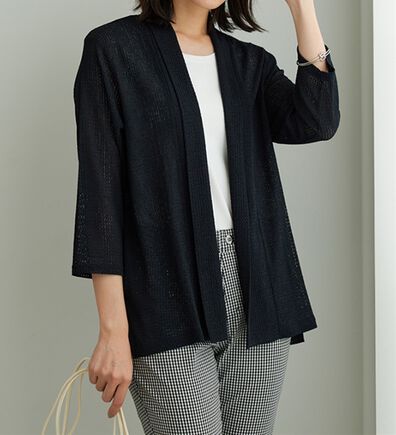 BELLUNA（ベルーナ）の「メッシュ素材トッパーカーディガン（ニットカーディガン）」
